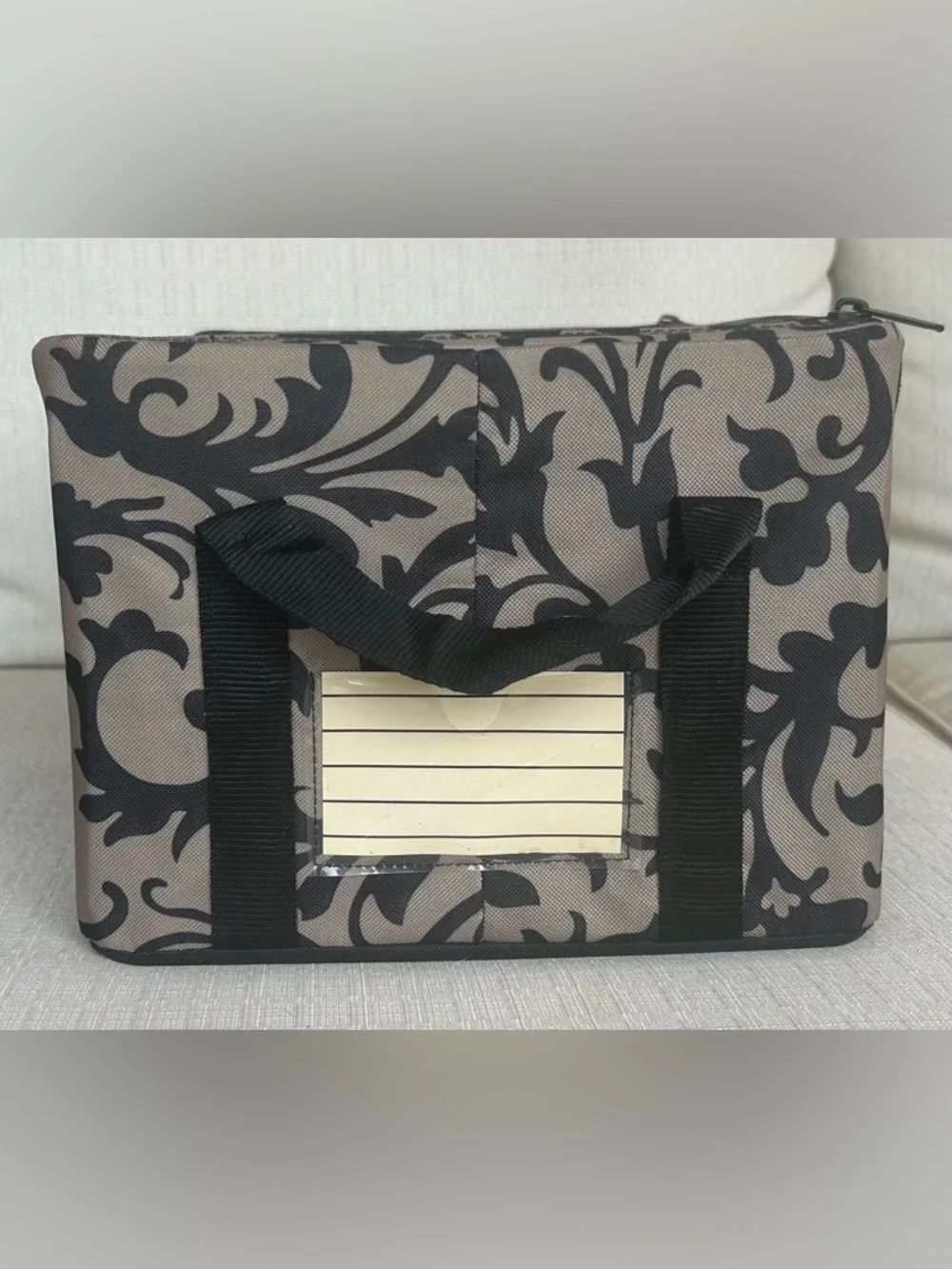 Reisenthel Small Baroque Marble Storage Organizer in Black and Taupe
